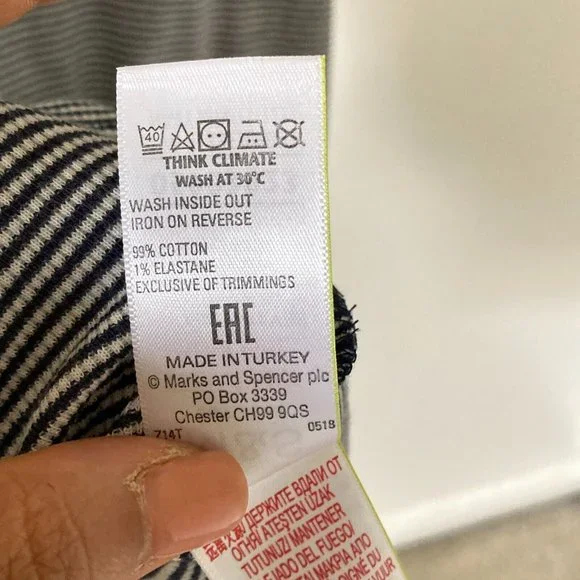 Marks & Spencer Girls Blue/White Broderie Anglais Cap Sleeve Dress Size 10-12 Y - Picture 8 of 9